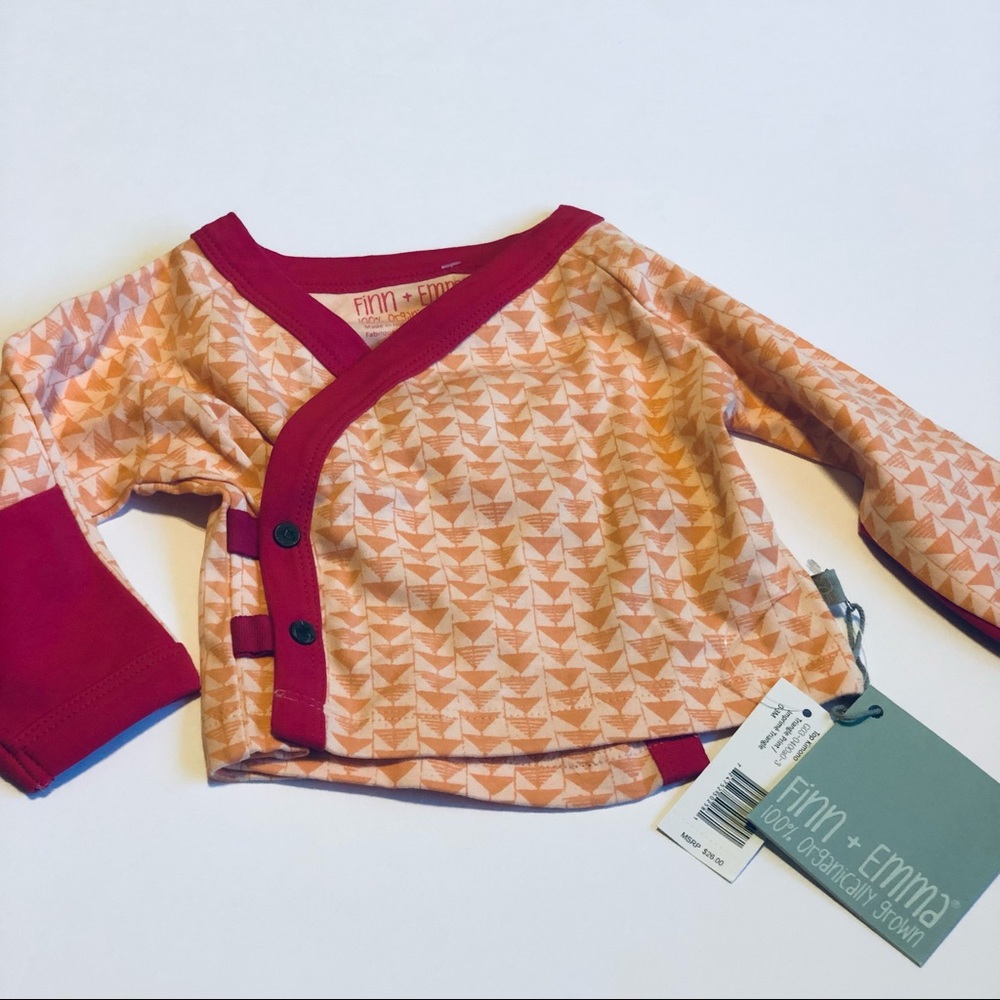 Finn + Emma Kids' Orange and Red Wrap Top